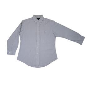 Ralph Lauren Men’s Blue Plaid Button-Down – Custom Fit – 16 32/33 (L)